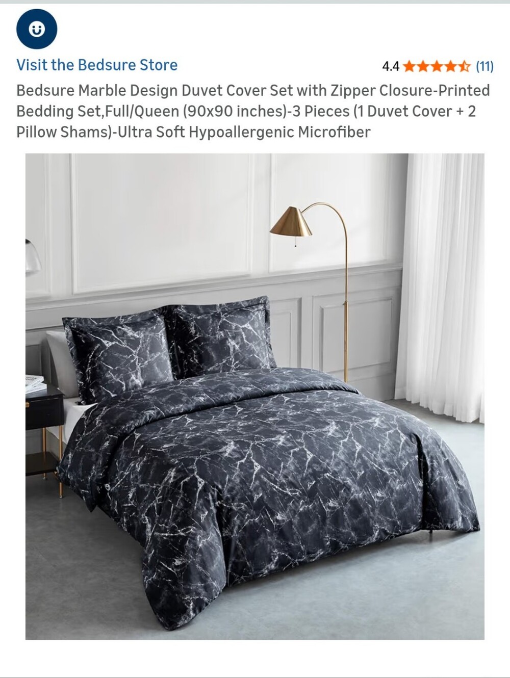 Bedsure Duvet Cover And Pillow Case 3 Piece Set.